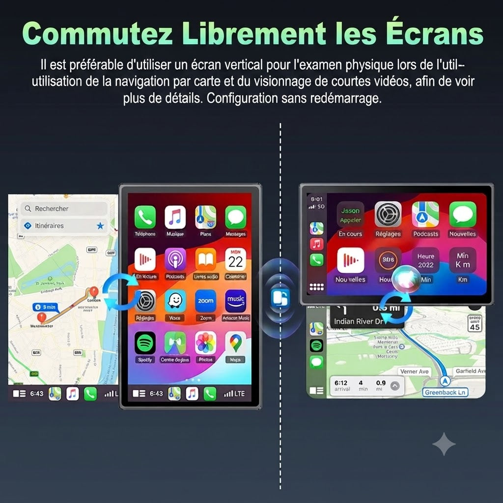 Dashcam Voiture Écran 7 Pouces — CarPlay, Android Auto & Caméra Arrière