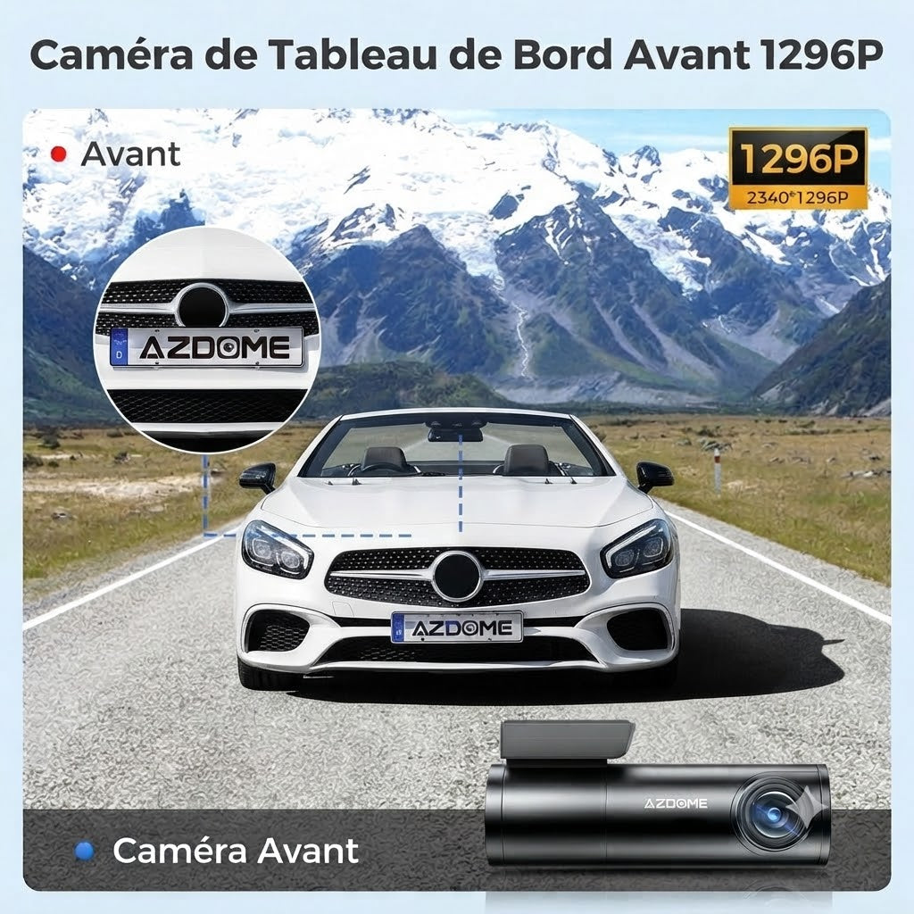 Dashcam Voiture 1296P — Vision Nocturne, Contrôle Vocal & Parking 24H