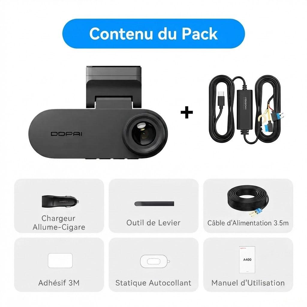 Dashcam Voiture 4K Ultra HD, Vision Nocturne et Alerte ADAS