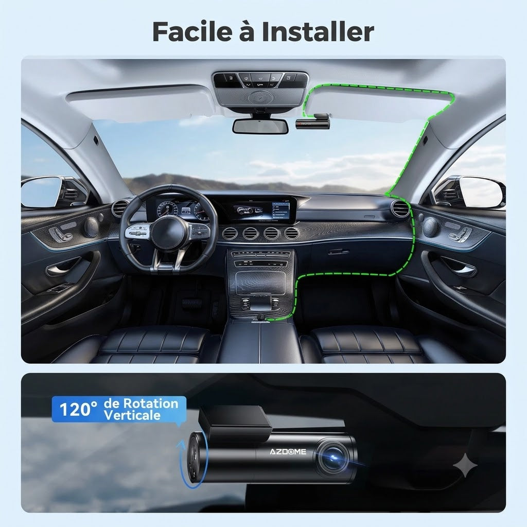 Dashcam Voiture 1296P — Vision Nocturne, Contrôle Vocal & Parking 24H