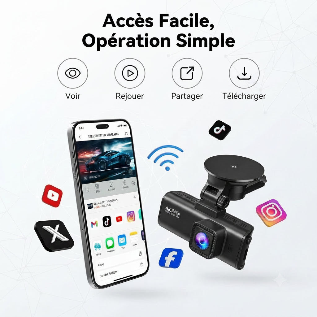Dashcam Voiture 4K Ultra HD — GPS & Vision Nocturne