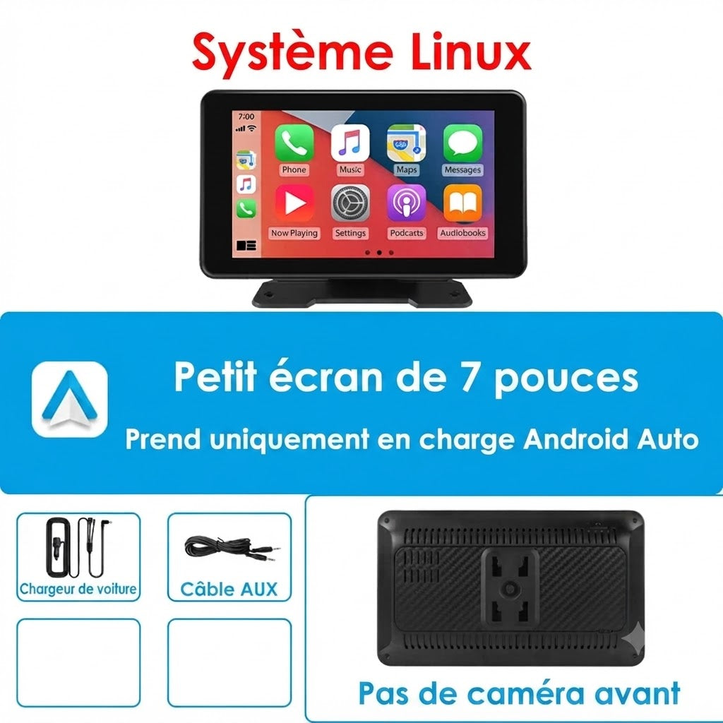 Dashcam Voiture 4K 10,26" CarPlay Sans Fil avec Caméra Arrière et GPS