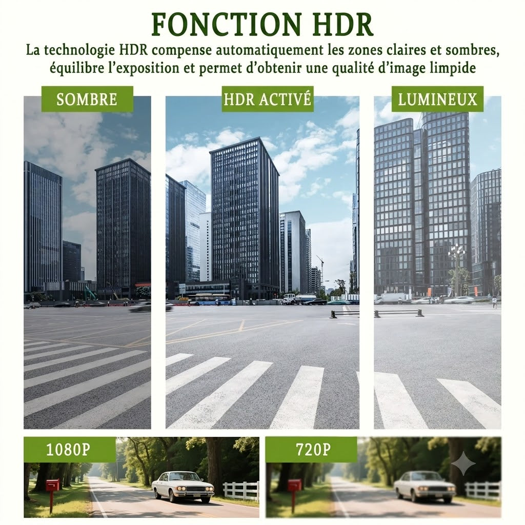 Dashcam Voiture Double Caméra Full HD — Vision Nocturne & Enregistrement en Boucle