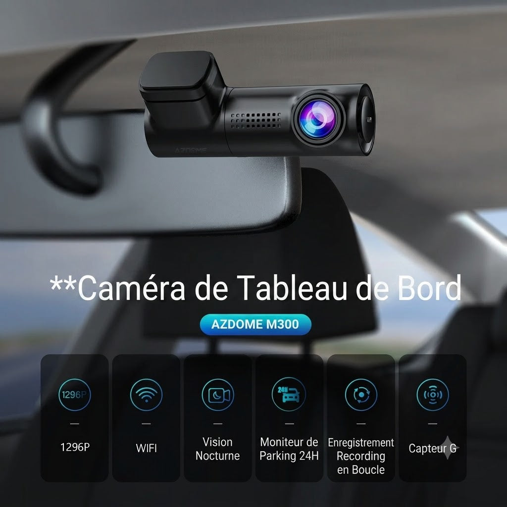 Dashcam Voiture 1296P — Vision Nocturne, Contrôle Vocal & Parking 24H