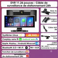 Dashcam Voiture Rétroviseur 4K — Caméra Arrière & CarPlay Sans Fil