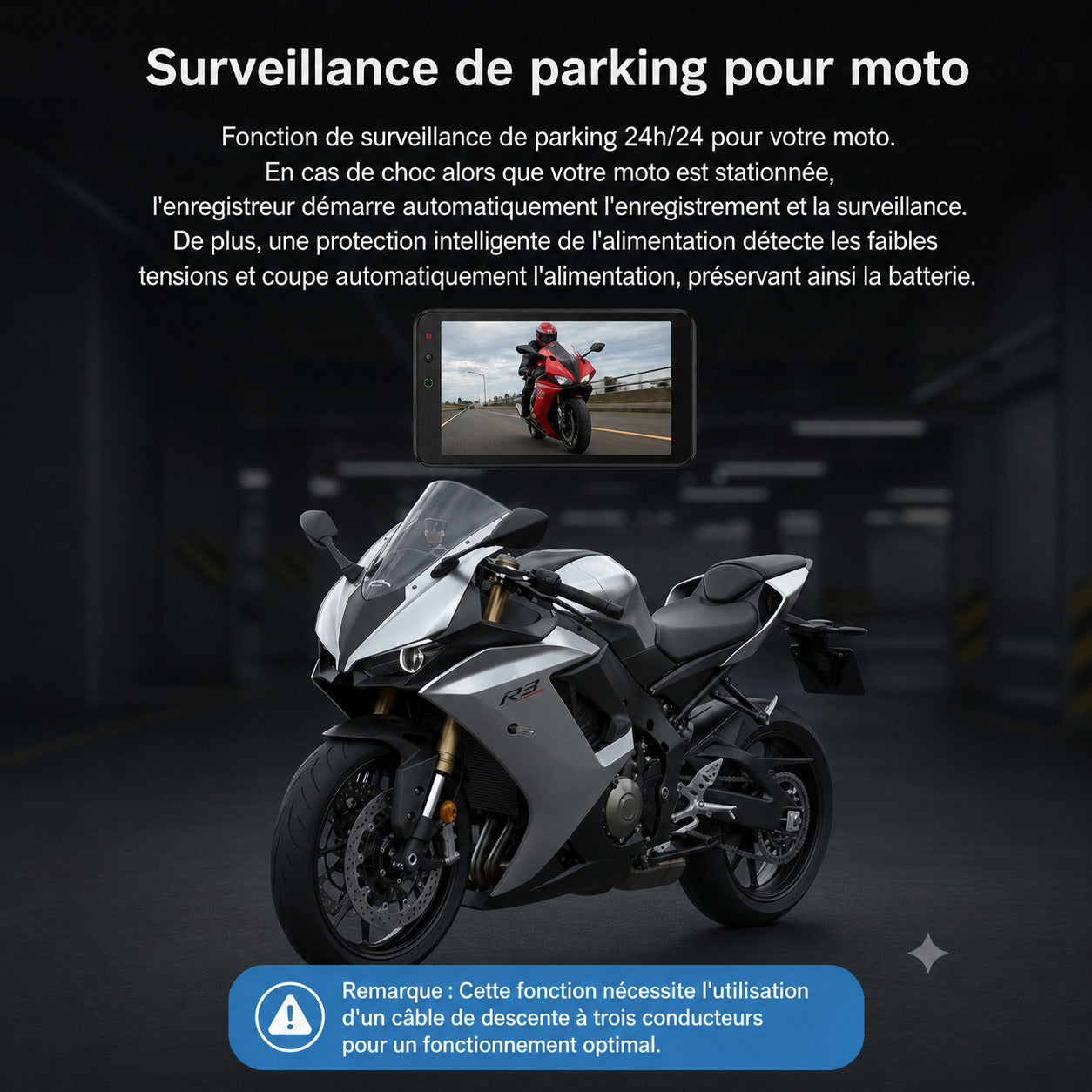 Dashcam Moto Full HD Dual 1080P, GPS & Étanche IP66