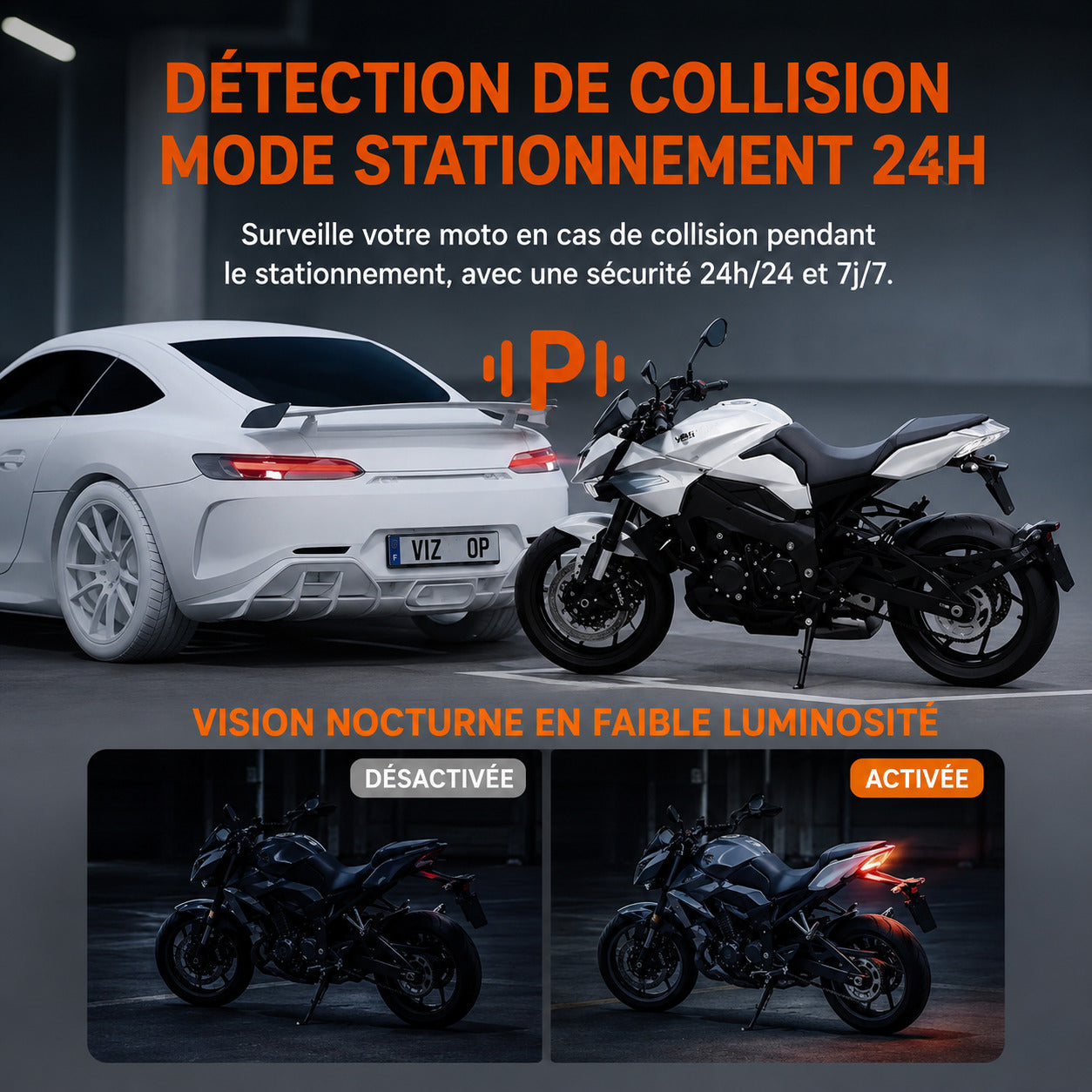 Dashcam Moto Double Caméra 1080P — WiFi, Vision Nocturne & GPS Externe