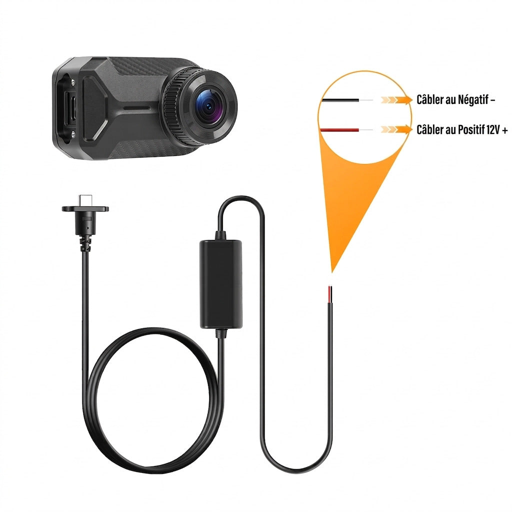 Dashcam Moto 2K Sans Écran — Étanche IP66, Vision Nocturne & WiFi
