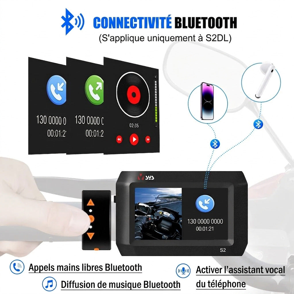 Dashcam Moto Double Caméra 1080P — Vision Nocturne, WiFi & Bluetooth