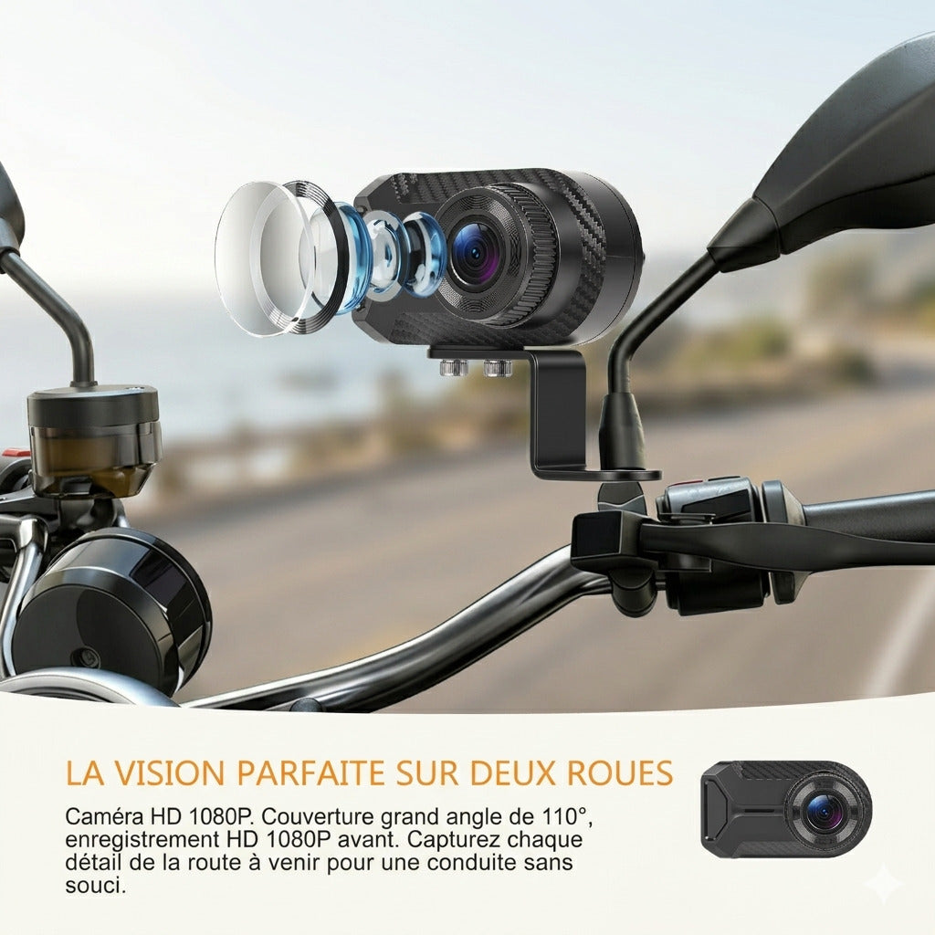 Dashcam Moto 2K — Sans Écran, Étanche IP66