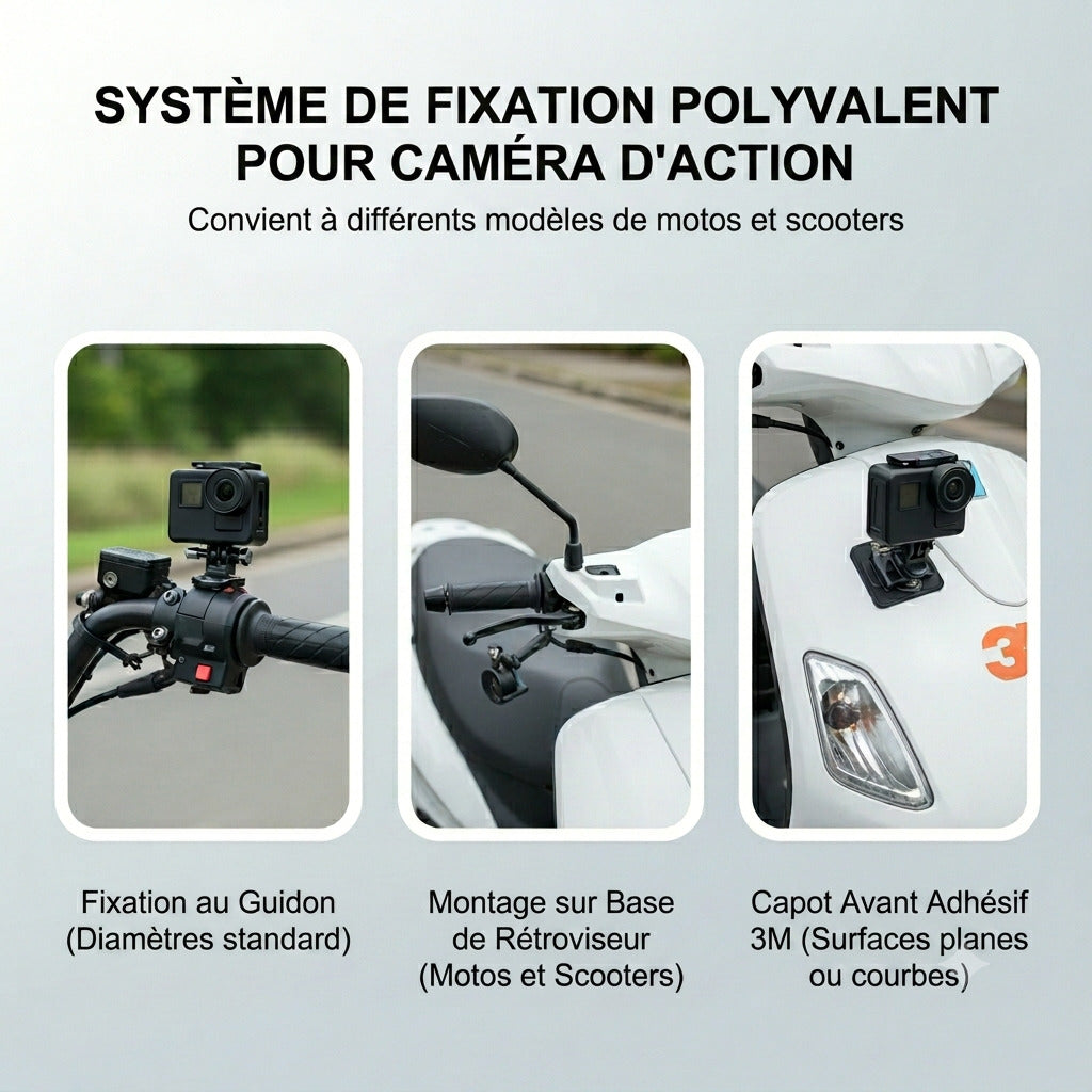 Dashcam Moto 1080P Étanche IP66 — Grand Angle 150°