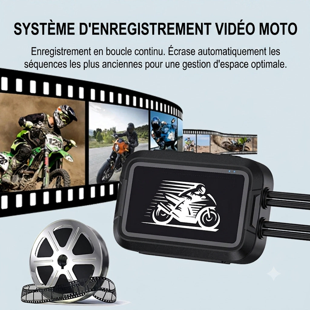 Dashcam Moto Double 1080P — GPS Intégré & Étanche IP67