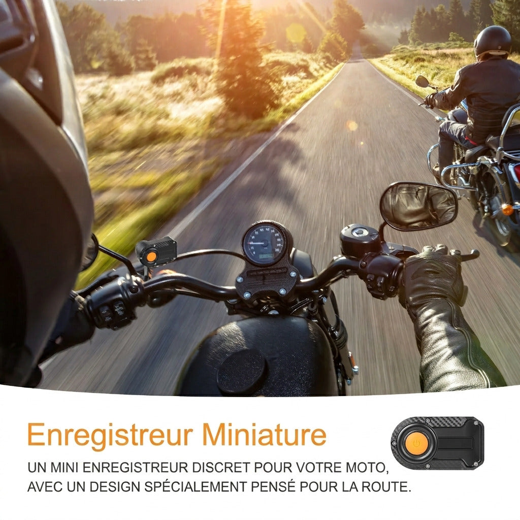 Dashcam Moto 2K Sans Écran — Étanche IP66, Vision Nocturne & WiFi