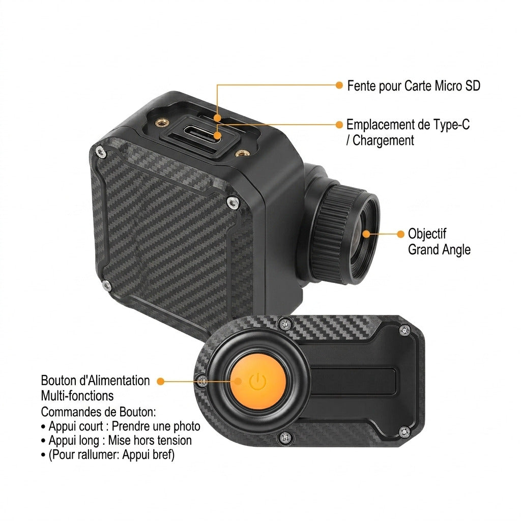 Dashcam Moto 2K — Sans Écran, Étanche IP66