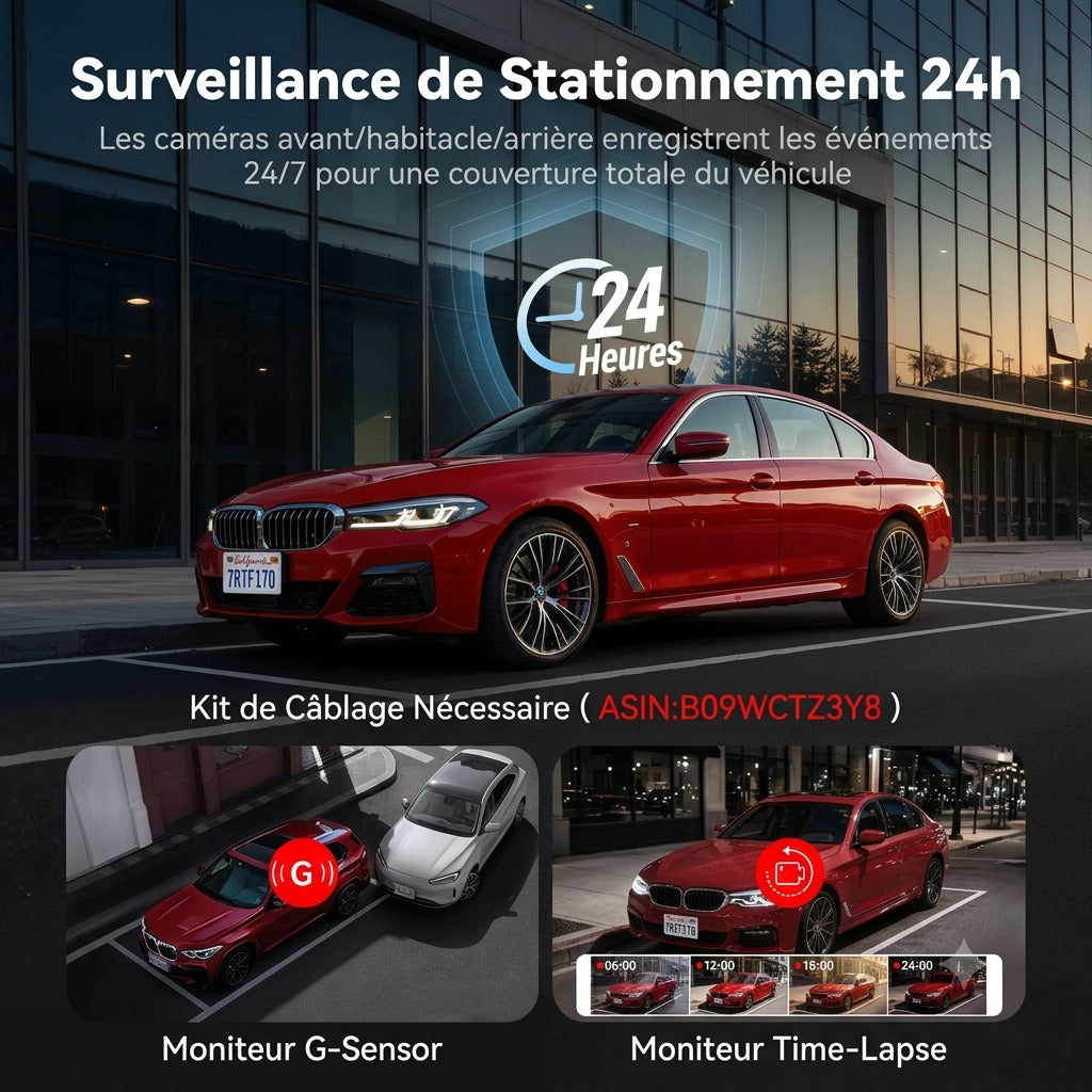 Dashcam Voiture 4K — 3 Caméras, GPS Intégré & Vision Nocturne Sony
