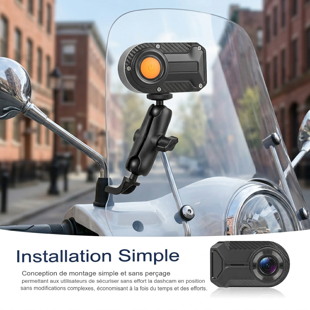 Dashcam Moto 2K — Sans Écran, Étanche IP66