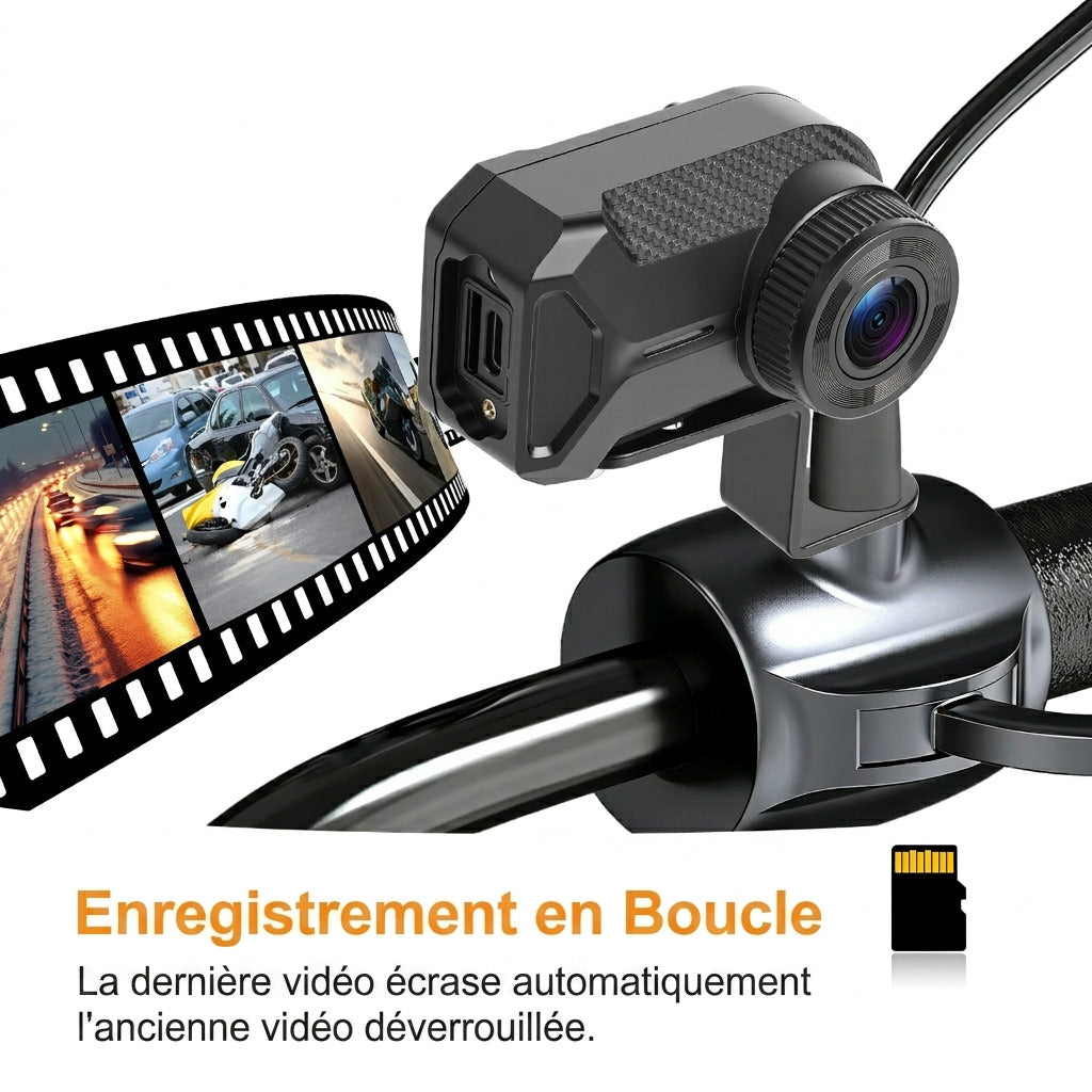 Dashcam Moto 2K Sans Écran — Étanche IP66, Vision Nocturne & WiFi