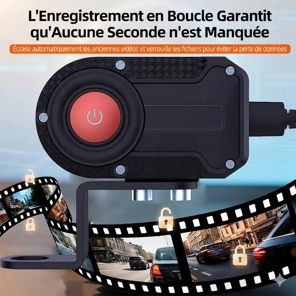 Dashcam Moto 2K — Vision Nocturne, WiFi & Boîtier Étanche