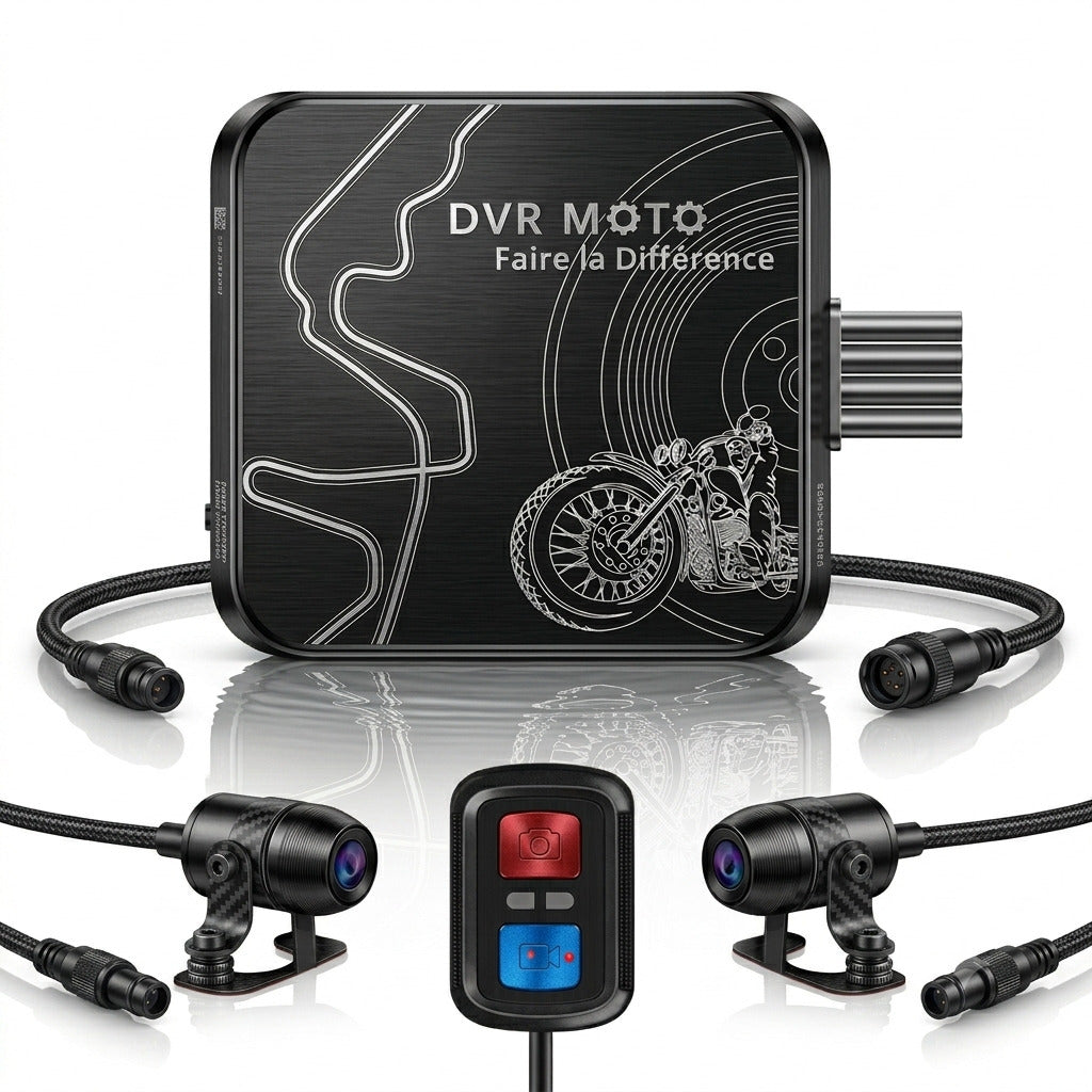 Dashcam Moto Dual Lens 1080P — Caméra Avant/Arrière, Vision Nocturne