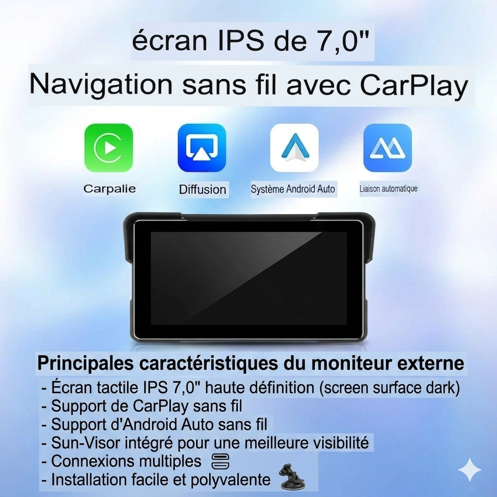 Dashcam Moto 720p — Double Caméra, Vision Nocturne & CarPlay Sans Fil