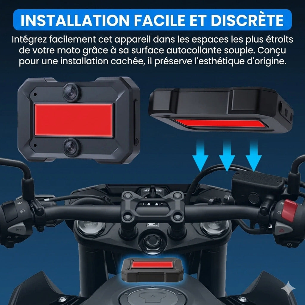 Dashcam Moto 1080P — Double Caméra 160°, Étanche & Enregistrement Continu