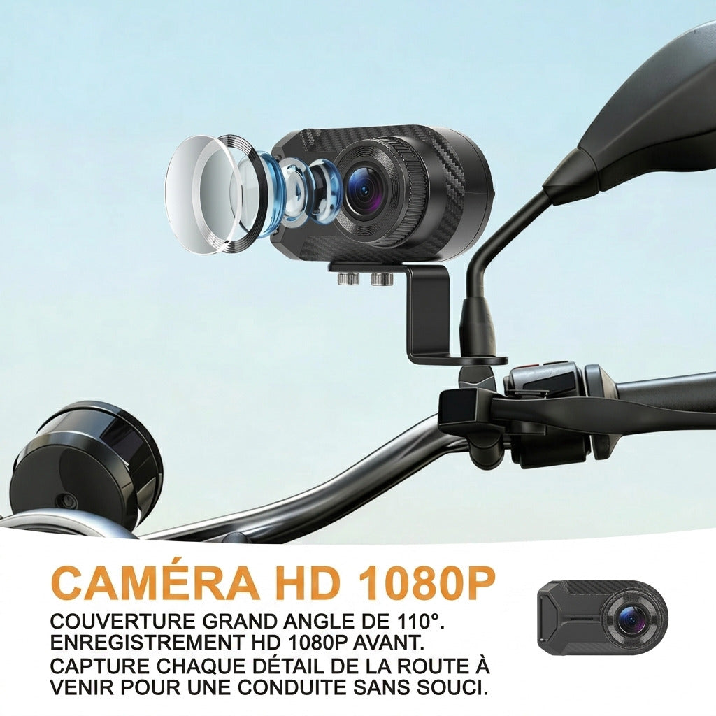 Dashcam Moto 2K Sans Écran — Étanche IP66, Vision Nocturne & WiFi