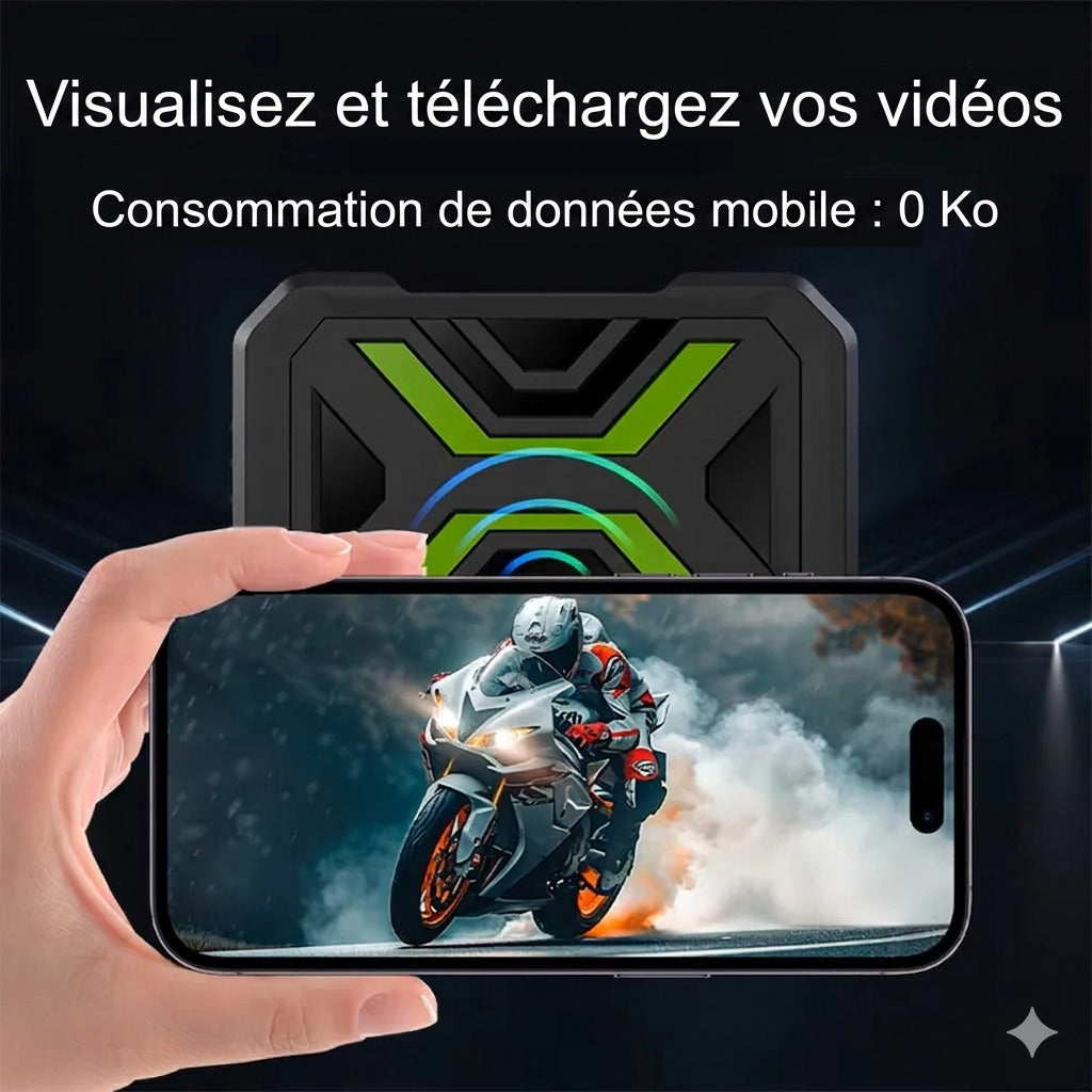 Dashcam Moto Double Objectif 1080P — Étanche IPX67, WiFi & Vision Nocturne