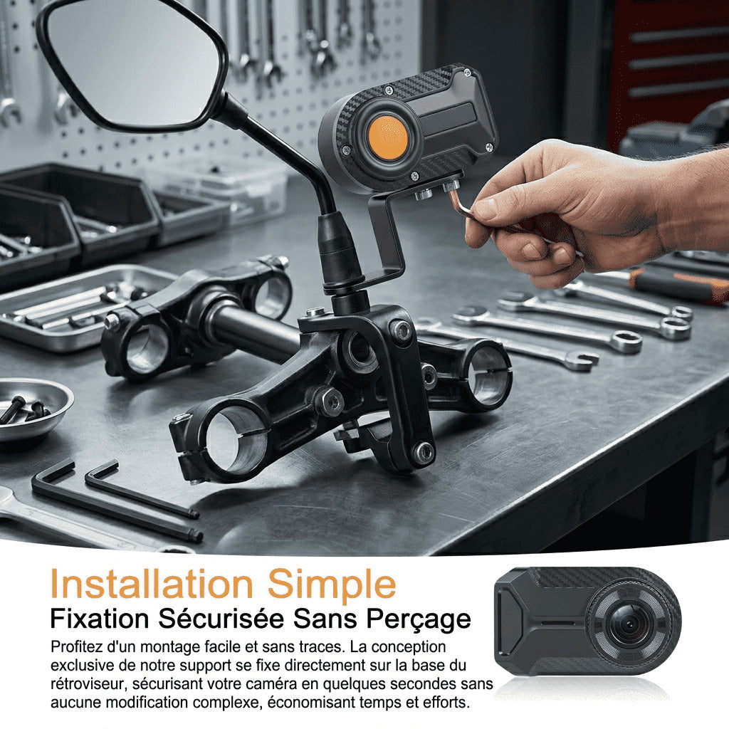 Dashcam Moto 2K — Sans Écran, Étanche IP66