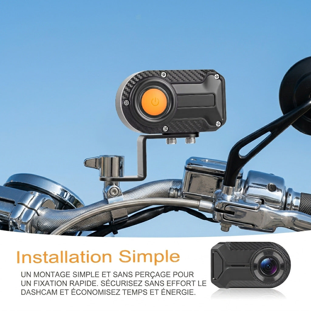 Dashcam Moto 2K Sans Écran — Étanche IP66, Vision Nocturne & WiFi