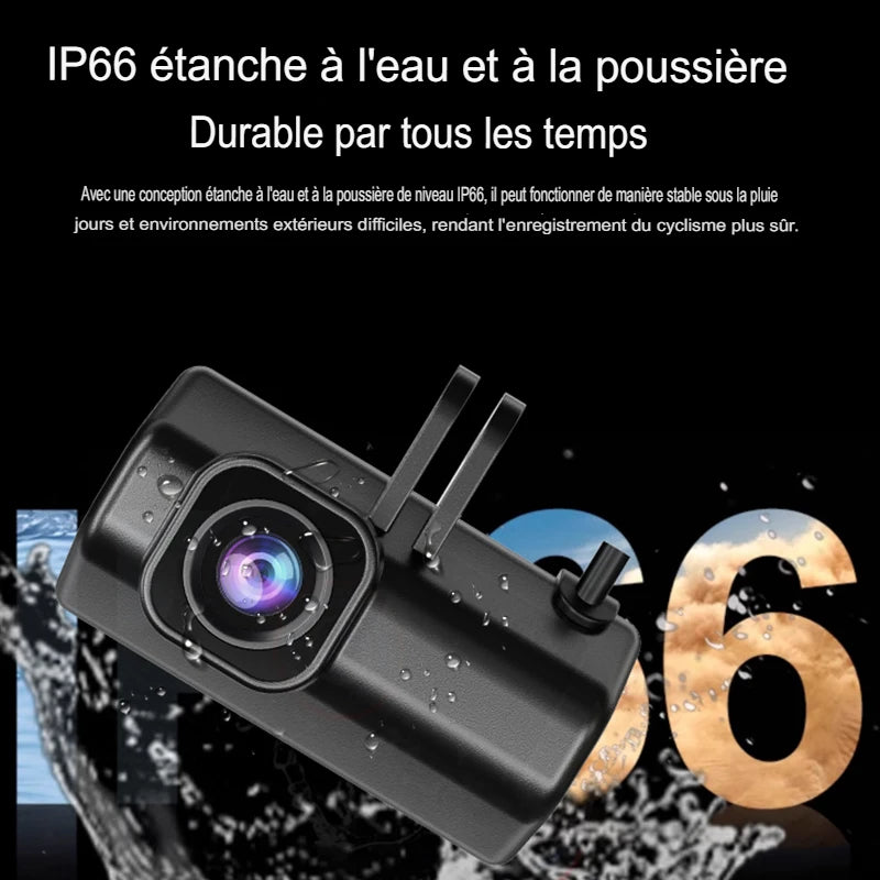 Dashcam Moto 1080P Étanche IP66 — Grand Angle 150°