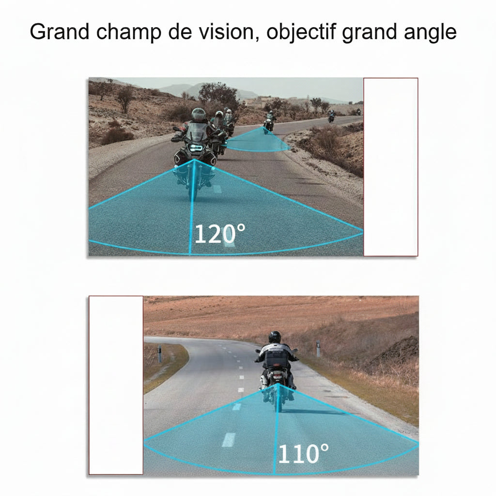 Dashcam Moto 720P — Double Caméra, Enregistrement en Boucle & Objectif Waterproof