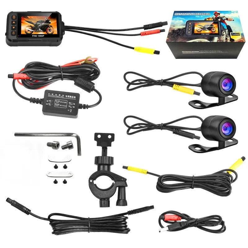 Dashcam Moto Double Caméra — Étanche IP67, Écran 3" & Enregistrement HD