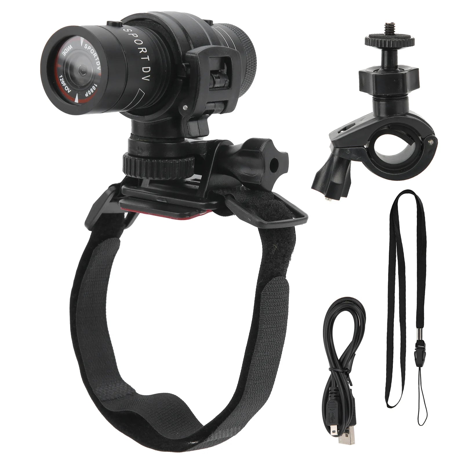 Dashcam Moto 1080P HD — Caméra Casque Étanche, Grand Angle 120°