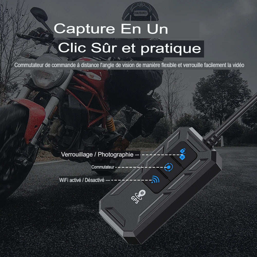 Dashcam Moto Double 1080P — GPS Intégré & Étanche IP67