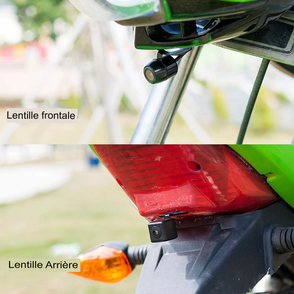 Dashcam Moto 720P — Double Caméra, Enregistrement en Boucle & Objectif Waterproof
