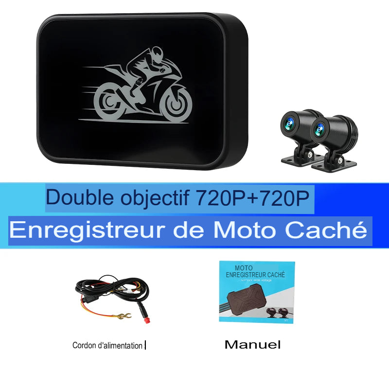Dashcam Moto 1080P — Double Caméra 160°, Étanche & Enregistrement Continu