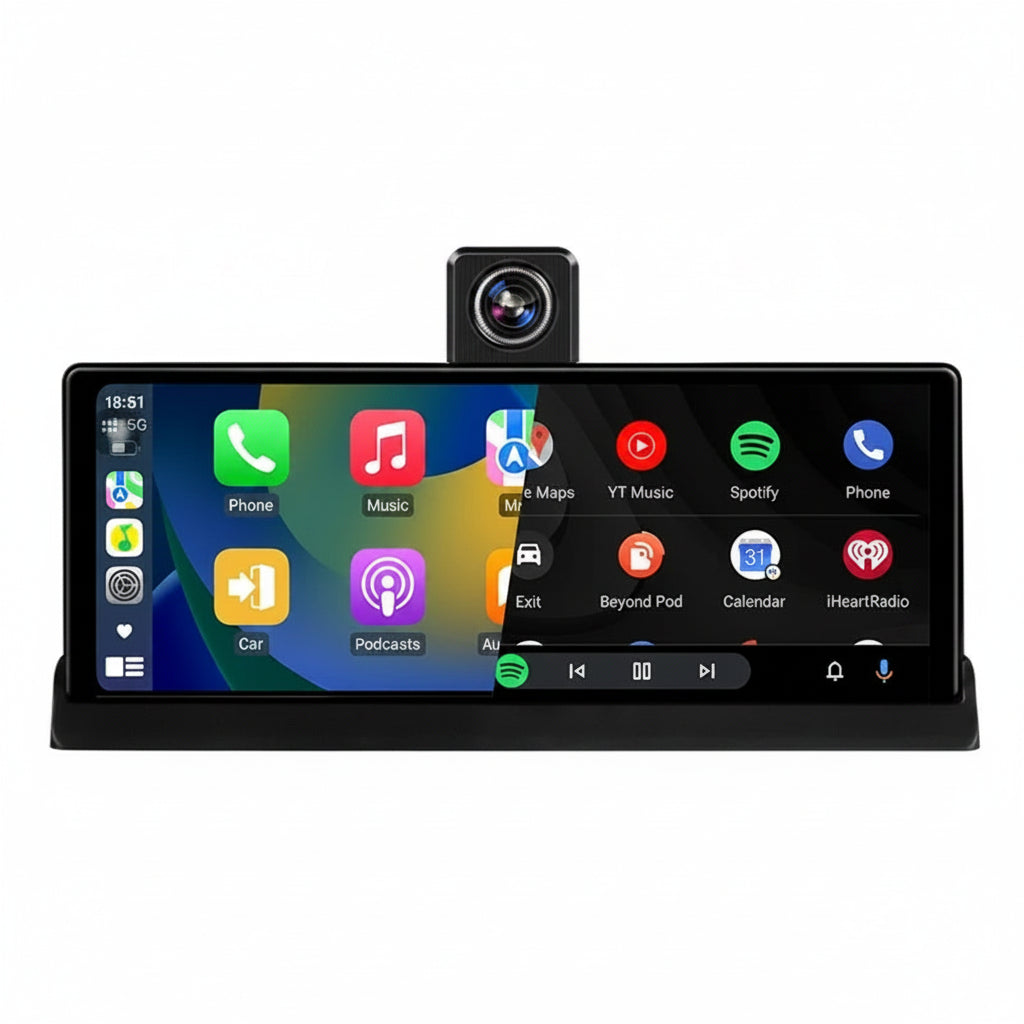 Dashcam Voiture 4K Écran Tactile 10.26" — CarPlay Sans Fil & Vision Nocturne