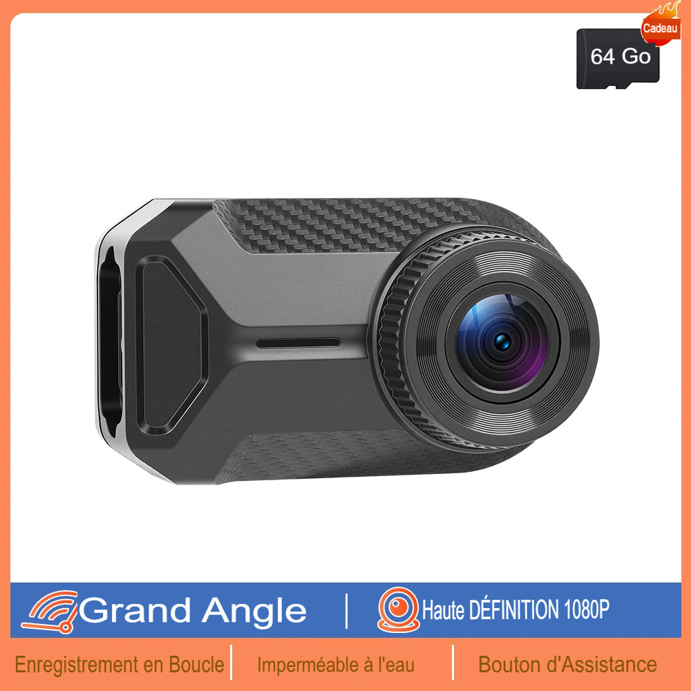 Dashcam Moto 2K Sans Écran — Étanche IP66, Vision Nocturne & WiFi