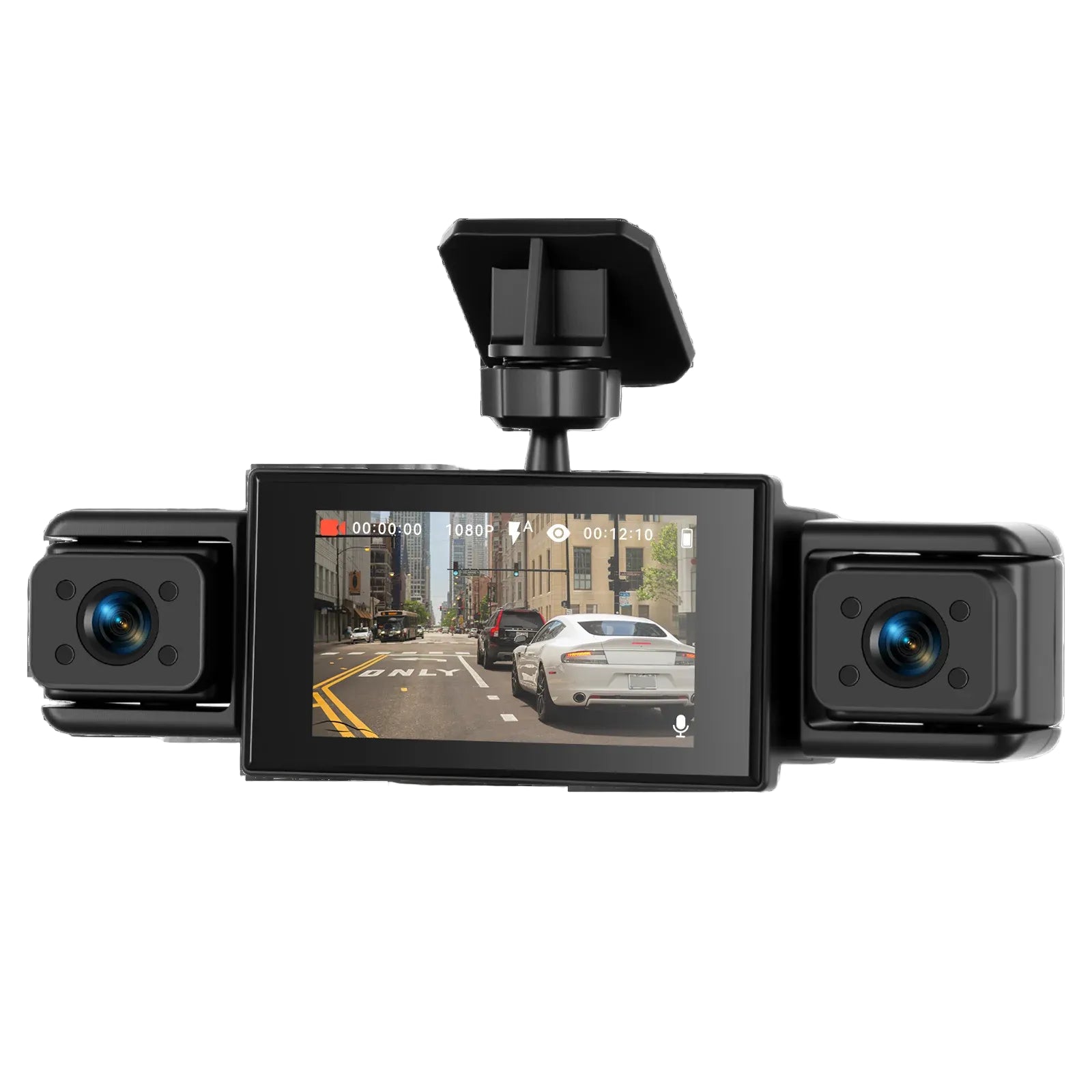 Dashcam Voiture 1080P 4 Caméras — Vision Nocturne, Aide au Recul & Détection