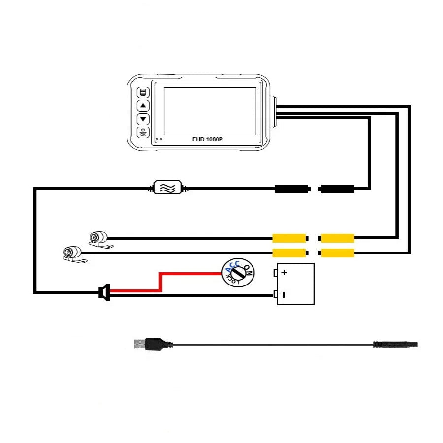 Dashcam Moto Double Caméra — Étanche IP67, Écran 3" & Enregistrement HD