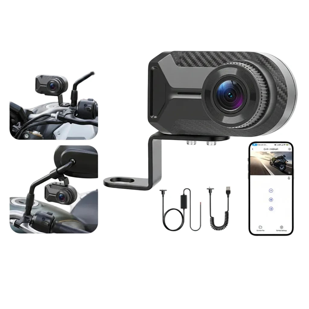 Dashcam Moto 2K — Sans Écran, Étanche IP66