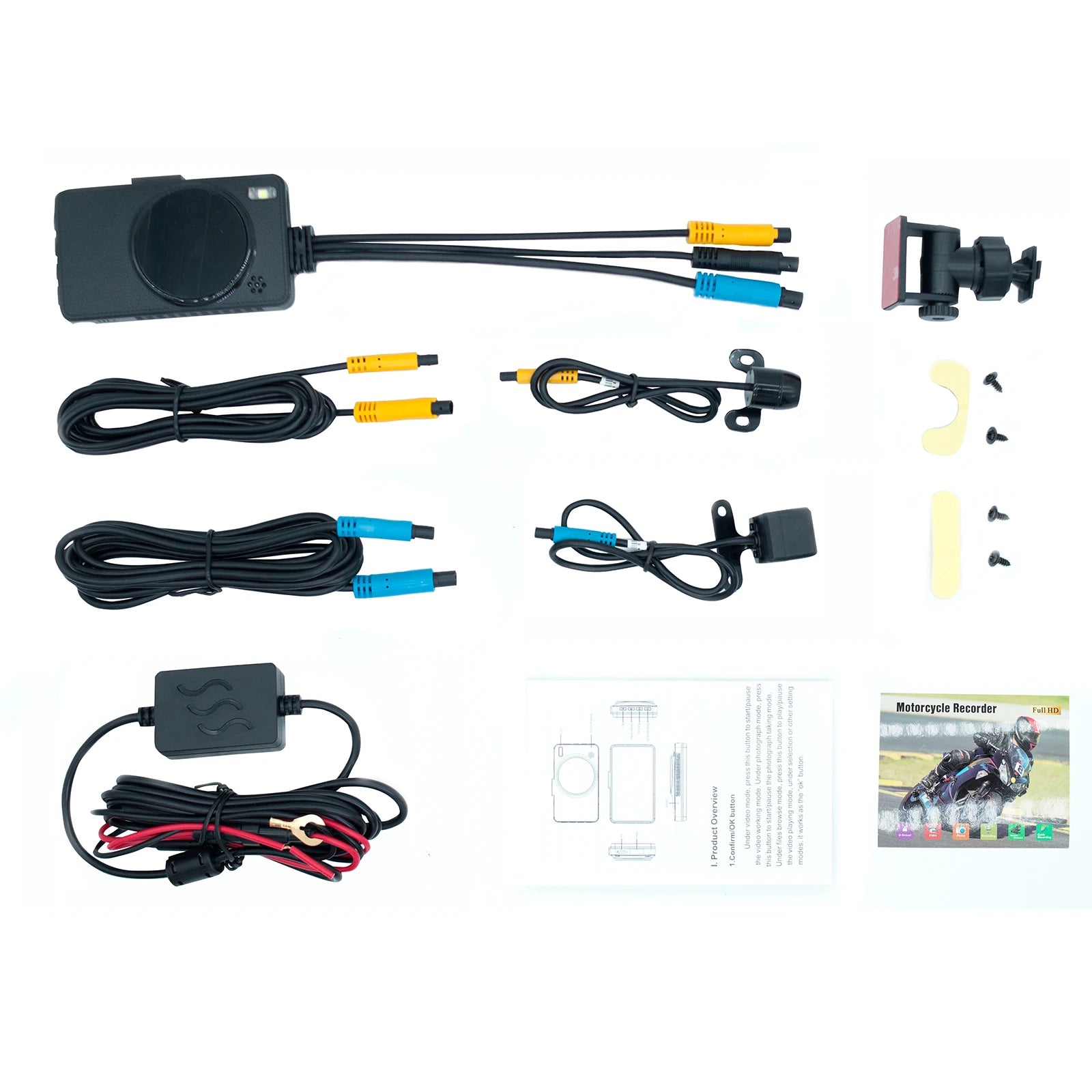 Dashcam Moto 720P — Double Caméra, Enregistrement en Boucle & Objectif Waterproof
