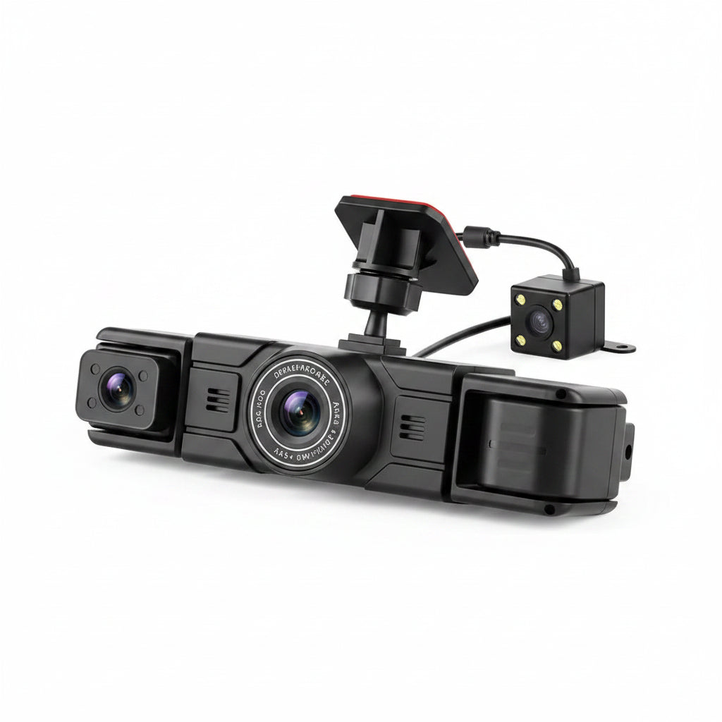 Dashcam Voiture 1080P 4 Caméras — Vision Nocturne, Aide au Recul & Détection
