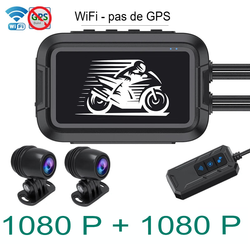 Dashcam Moto Double 1080P — GPS Intégré & Étanche IP67