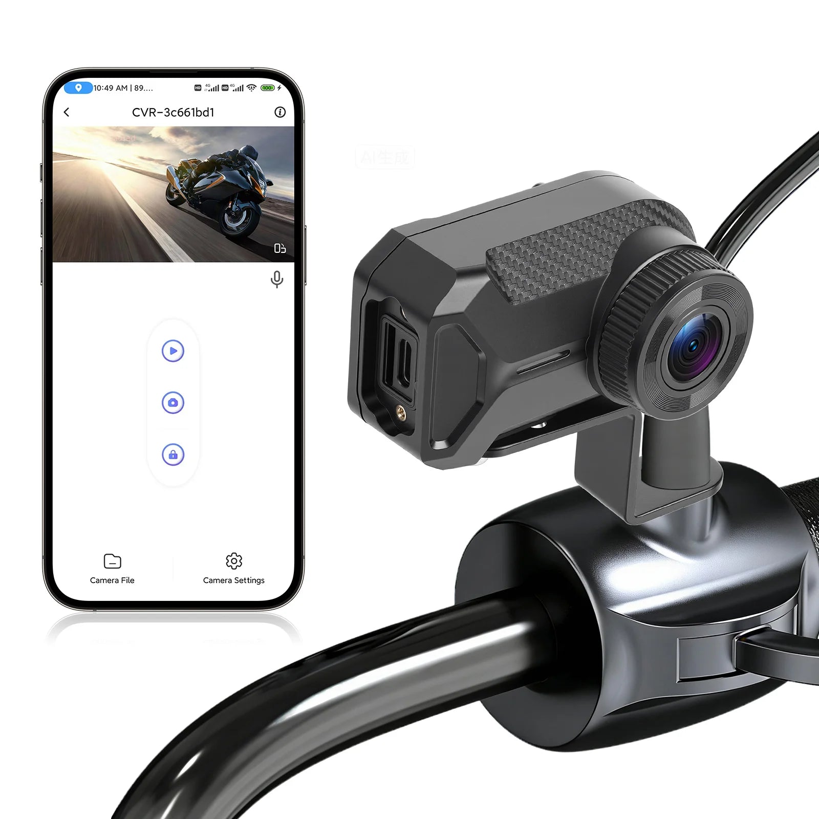 Dashcam Moto 2K Sans Écran — Étanche IP66, Vision Nocturne & WiFi