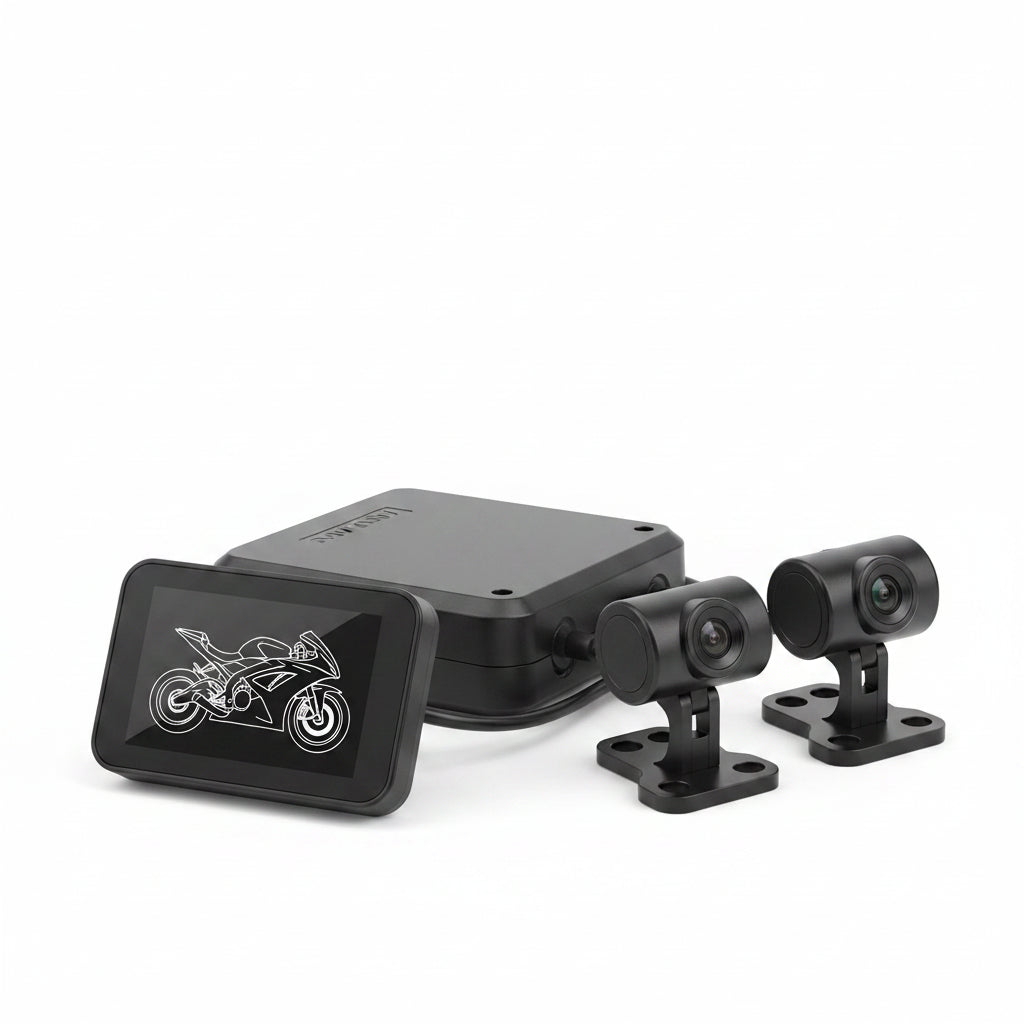 Dashcam Moto Double Caméra 720P — Étanche IPx67, Vision Nocturne & GPS