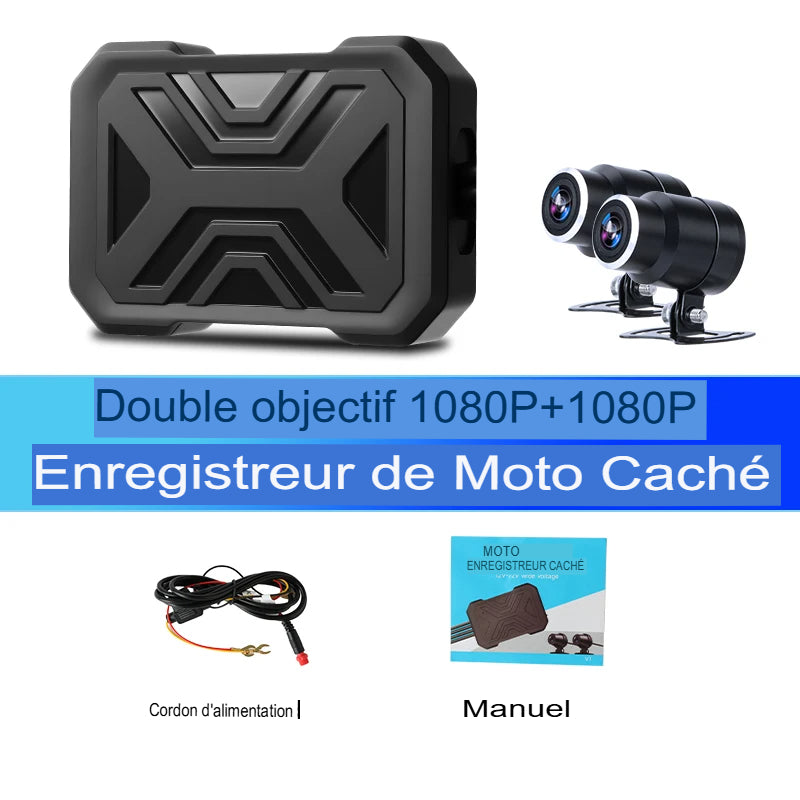 Dashcam Moto 1080P — Double Caméra 160°, Étanche & Enregistrement Continu