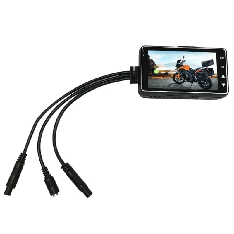 Dashcam Moto Double Caméra Avant/Arrière avec Détection de Choc et Enregistrement en Boucle