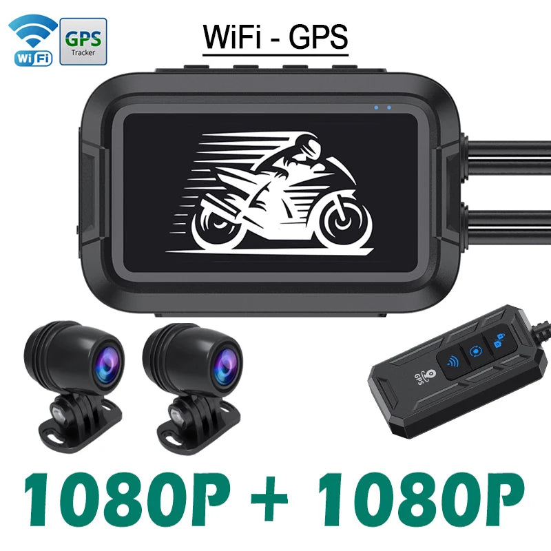 Dashcam Moto Double 1080P — GPS Intégré & Étanche IP67