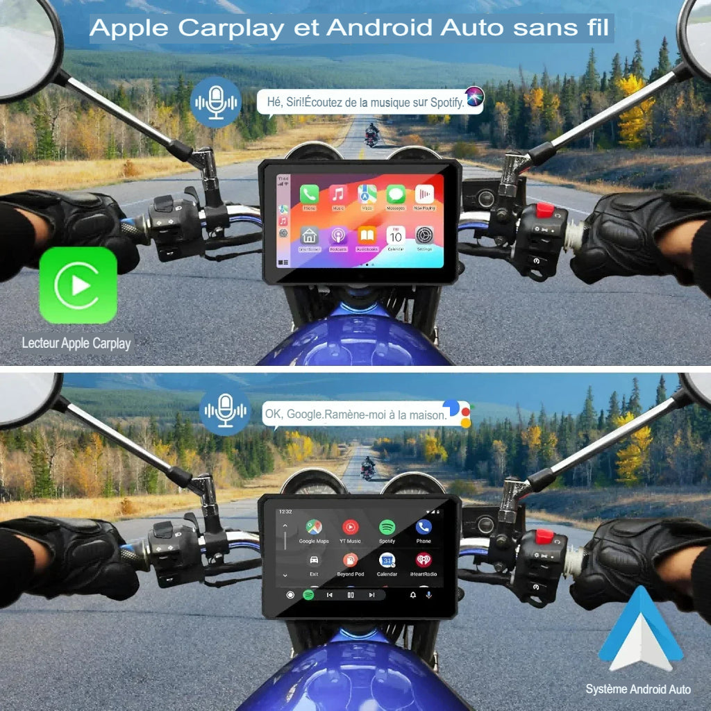 Dashcam Moto 720p — Double Caméra, Vision Nocturne & CarPlay Sans Fil